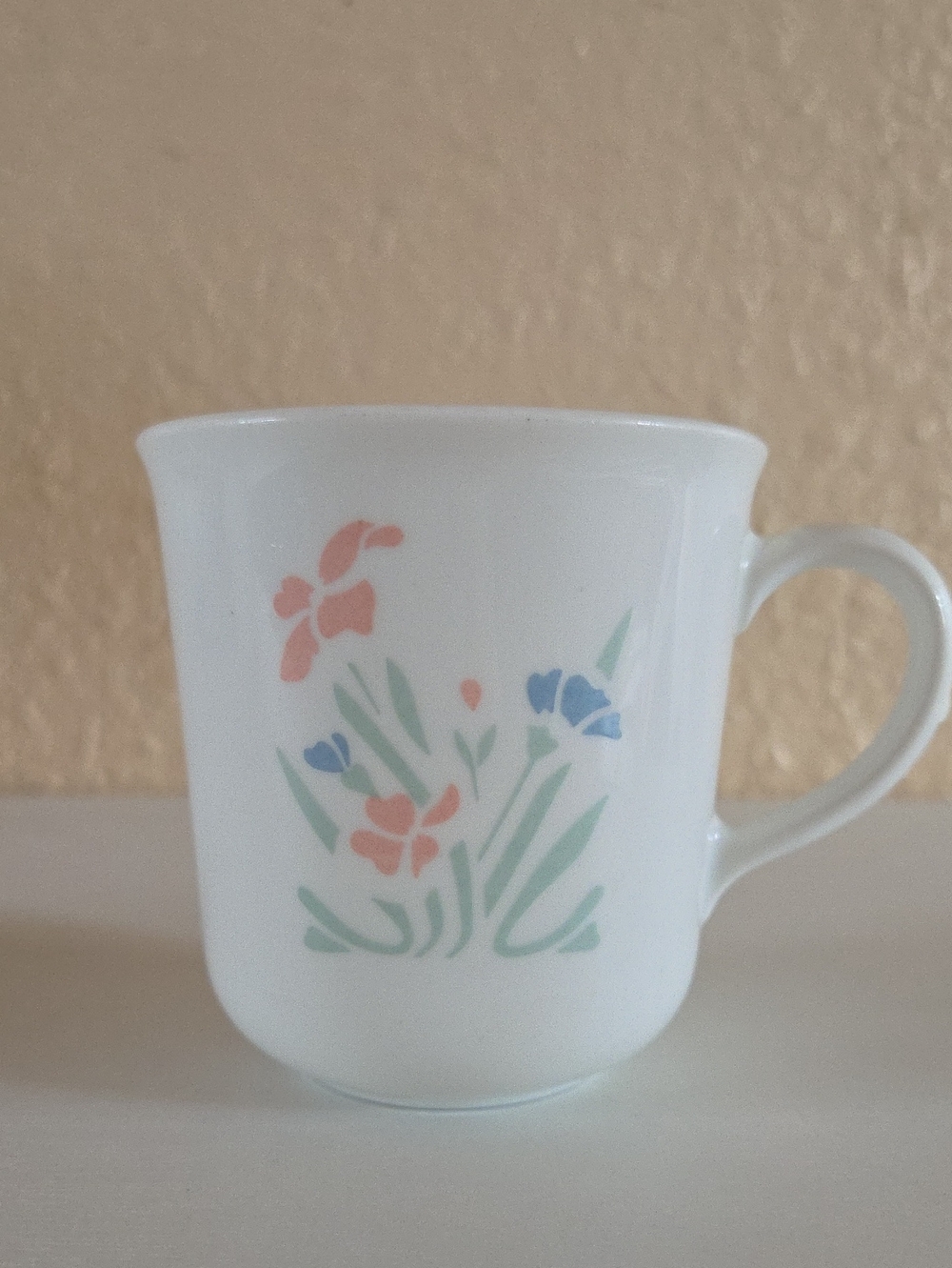 Vintage 80's Corelle Stencil Garden Pattern Corning Ware Mug
